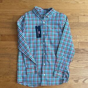 Boys Vineyard Vines size M (12-14) Multicolor Plaid Shirt